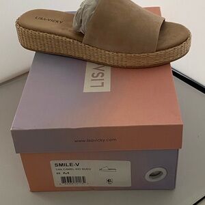 LISA-VICKY Tan Camel Low Platform Slide - SMILE-V, Women’s Size 8, NWT